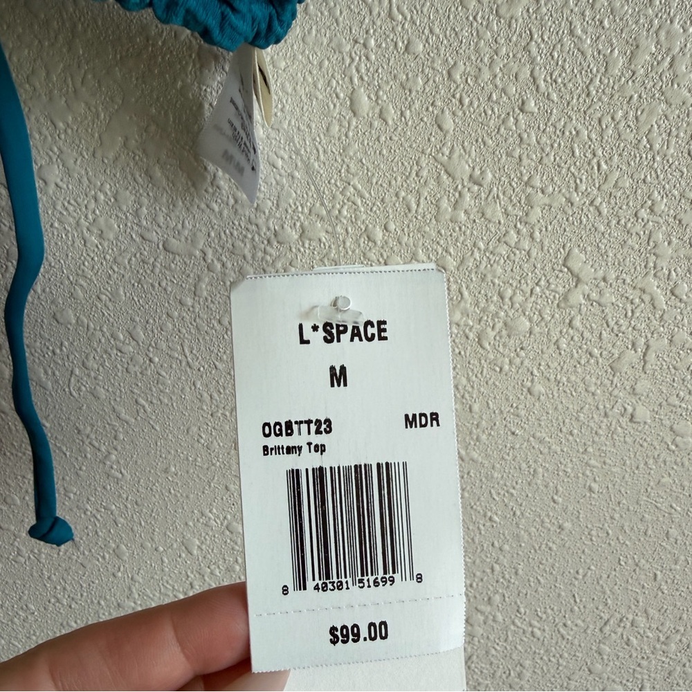 L*SPACE Brittany Ribbed Bikini Top in Mediterranean Blue - Picture 8 of 8